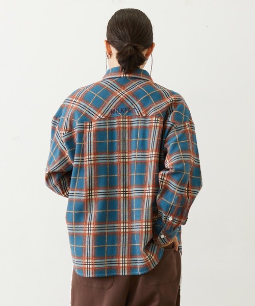 MILKFED.（ミルクフェド）の「LOGO PLAID SHIRT（シャツ/ブラウス・レディース・ブルー/ブラック/ブラウン・S/M）」の12枚目の写真