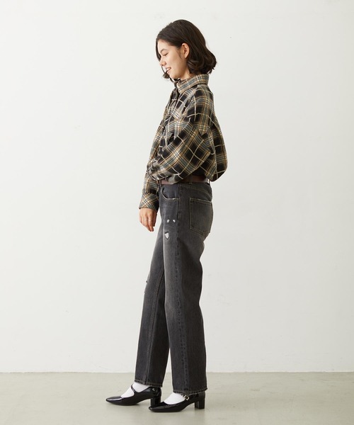 MILKFED.（ミルクフェド）の「LOGO PLAID SHIRT（シャツ/ブラウス・レディース・ブルー/ブラック/ブラウン・S/M）」の9枚目の写真