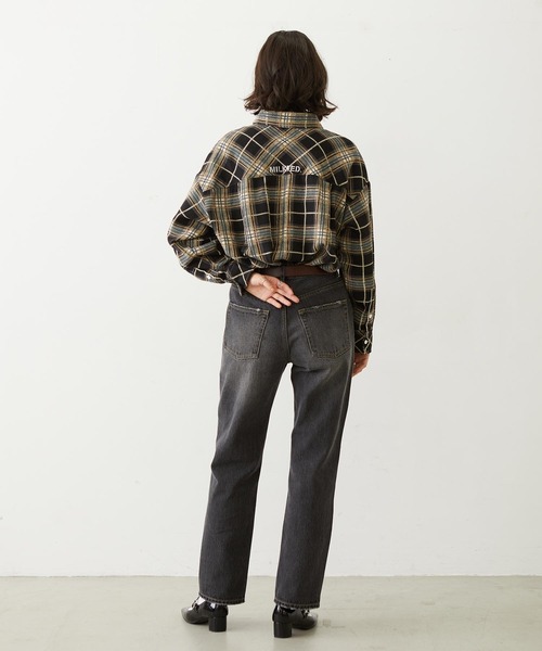 MILKFED.（ミルクフェド）の「LOGO PLAID SHIRT（シャツ/ブラウス・レディース・ブルー/ブラック/ブラウン・S/M）」の10枚目の写真