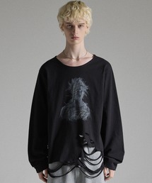 GRANCY（グランシー）の「【GRANCY】Graphic Damage LongTee / グラフィックダメージロングTシャツ（Tシャツ/カットソー）」