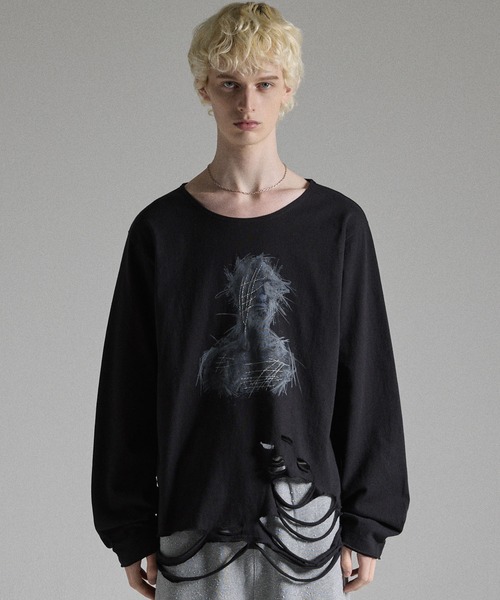 GRANCY(�O�����V�[)�́yGRANCY�zGraphic Damage LongTee / �O���t�B�b�N�_���[�W�����OT�V���c(T�V���c/�J�b�g�\�[)