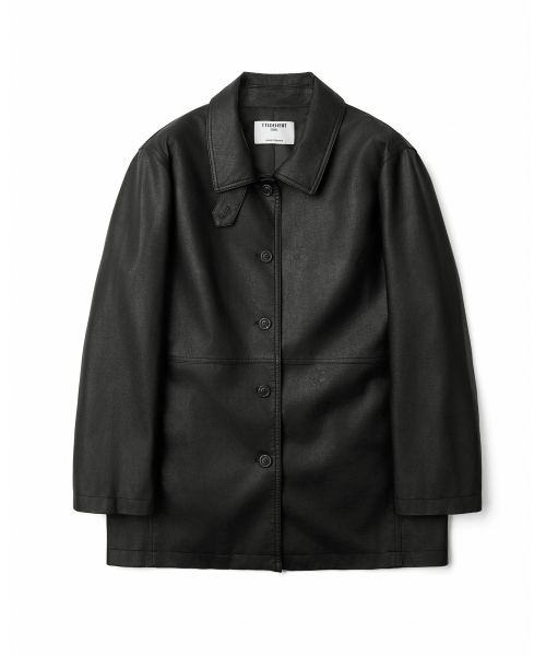 TTUDEMENT(トュードメント)の「FAUX LEATHER HALF JACKET_BLACK(ライダースジャケット・レディース・その他・SMALL/MEDIUM)」の2枚目の写真