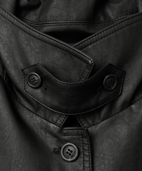 TTUDEMENT(トュードメント)の「FAUX LEATHER HALF JACKET_BLACK(ライダースジャケット・レディース・その他・SMALL/MEDIUM)」の5枚目の写真