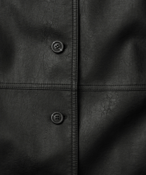 TTUDEMENT(トュードメント)の「FAUX LEATHER HALF JACKET_BLACK(ライダースジャケット・レディース・その他・SMALL/MEDIUM)」の7枚目の写真