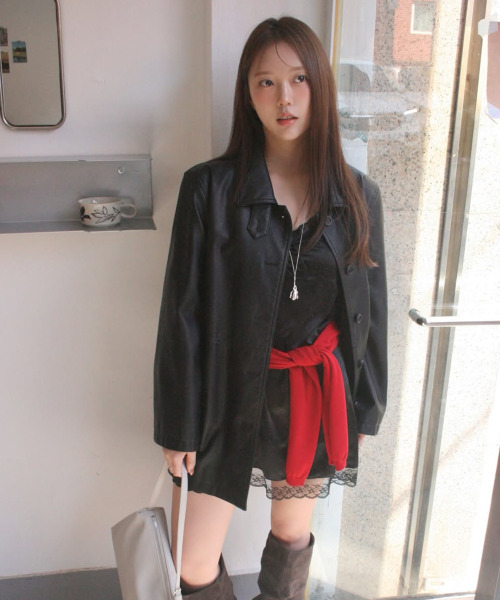 TTUDEMENT(トュードメント)の「FAUX LEATHER HALF JACKET_BLACK(ライダースジャケット・レディース・その他・SMALL/MEDIUM)」の9枚目の写真