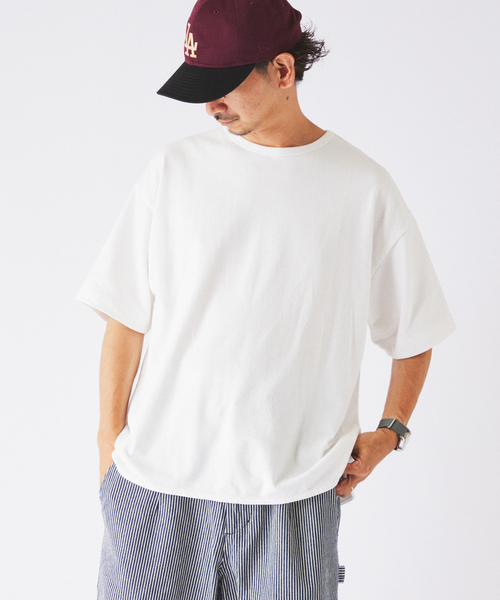 JOURNAL STANDARD relume(ジャーナルスタンダード レリューム)の「トップメランジ スリット Tシャツ(Tシャツ/カットソー・メンズ・ホワイト系その他/ライトグレー/ナチュラル・MEDIUM/LARGE)」の2枚目の写真
