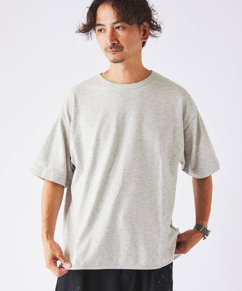 JOURNAL STANDARD relume(ジャーナルスタンダード レリューム)の「トップメランジ スリット Tシャツ(Tシャツ/カットソー・メンズ・ホワイト系その他/ライトグレー/ナチュラル・MEDIUM/LARGE)」の3枚目の写真