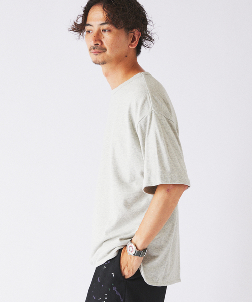 JOURNAL STANDARD relume(ジャーナルスタンダード レリューム)の「トップメランジ スリット Tシャツ(Tシャツ/カットソー・メンズ・ホワイト系その他/ライトグレー/ナチュラル・MEDIUM/LARGE)」の18枚目の写真