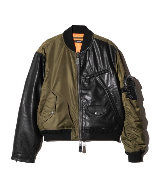 glamb(グラム)の「Combination MA-1 / コンビネーションMA-1(MA-1・メンズ・マルチ/ブラック/カーキ・S/M/L)」の4枚目の写真