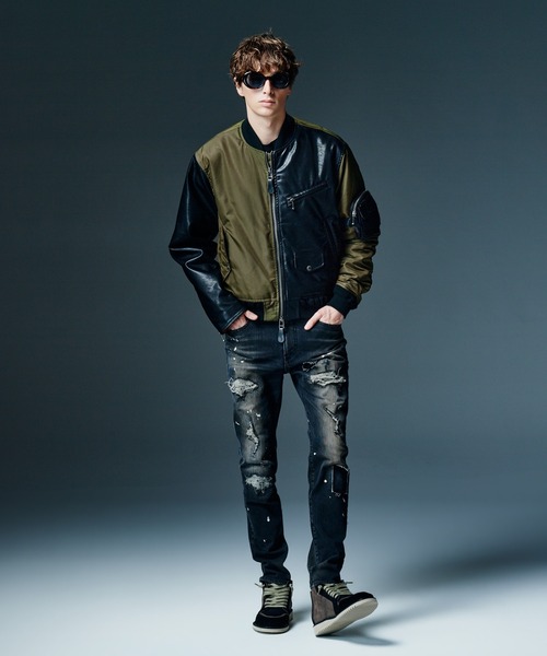 glamb(グラム)の「Combination MA-1 / コンビネーションMA-1(MA-1・メンズ・マルチ/ブラック/カーキ・S/M/L)」の22枚目の写真