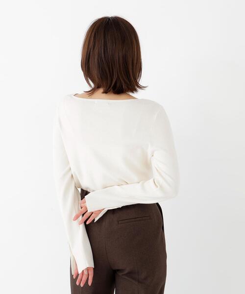 NATURAL BEAUTY BASIC(ナチュラルビューティーベーシック)の「総針ベーシックシリーズ長袖 Vネックニット(ニット/セーター・レディース・ピンク/ブラック/ダークブラウン/オフホワイト・FREE)」の14枚目の写真