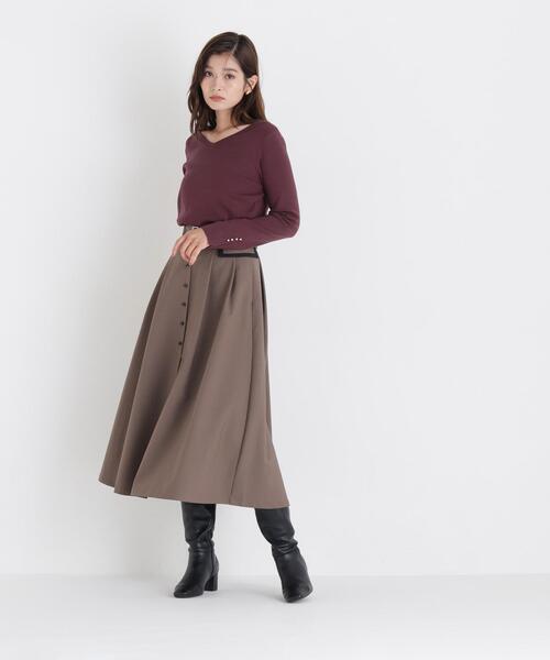 NATURAL BEAUTY BASIC(ナチュラルビューティーベーシック)の「総針ベーシックシリーズ長袖 Vネックニット(ニット/セーター・レディース・ピンク/ブラック/ダークブラウン/オフホワイト・FREE)」の22枚目の写真