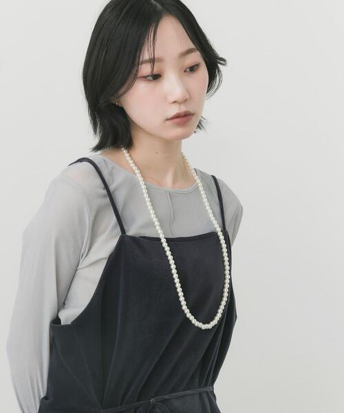 SMELLY(スメリー)の「ステンレスロングパールネックレス(ネックレス・レディース・ホワイト・-)」の9枚目の写真
