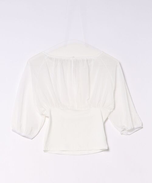 M DOLLY(エムドリー)の「Lulea gather ribbon sheer blouse / ルレアギャザーリボンシアーブラウス(シャツ/ブラウス・レディース・ブラック/ホワイト・FREE)」の17枚目の写真