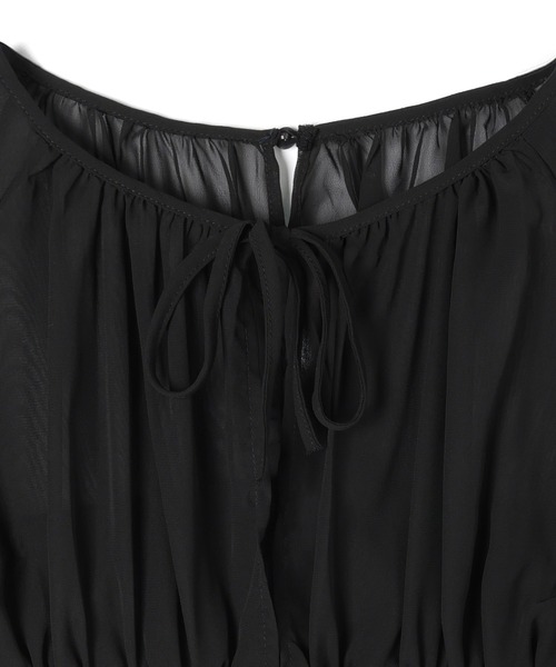 M DOLLY(エムドリー)の「Lulea gather ribbon sheer blouse / ルレアギャザーリボンシアーブラウス(シャツ/ブラウス・レディース・ブラック/ホワイト・FREE)」の16枚目の写真