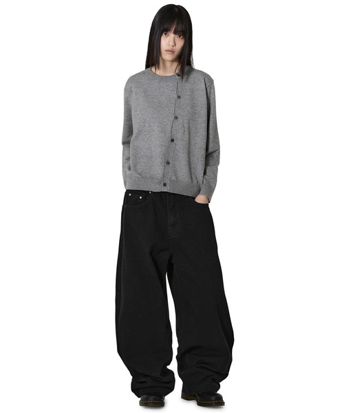 Openyard（オープンヤード）の「『Openyard/オープンヤード』WRAP BUTTON CARDIGAN/ラップボタンカーディガン（カーディガン/ボレロ・メンズ・ブラック/グレー/レッド・M/L）」の11枚目の写真