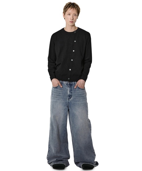 Openyard（オープンヤード）の「『Openyard/オープンヤード』WRAP BUTTON CARDIGAN/ラップボタンカーディガン（カーディガン/ボレロ・メンズ・ブラック/グレー/レッド・M/L）」の14枚目の写真