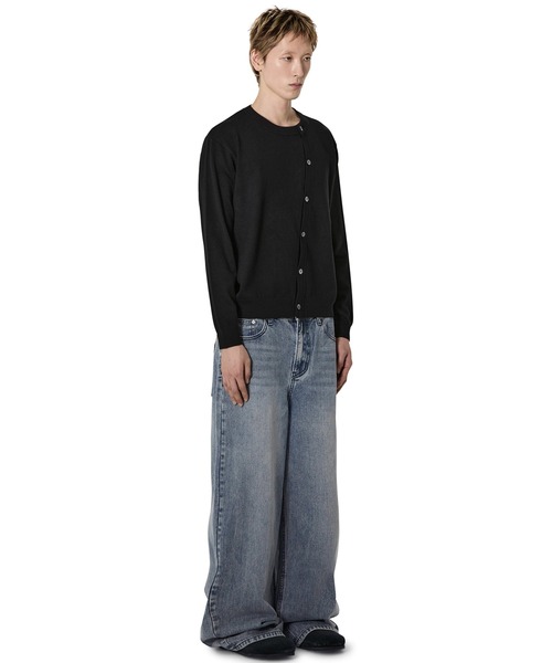 Openyard（オープンヤード）の「『Openyard/オープンヤード』WRAP BUTTON CARDIGAN/ラップボタンカーディガン（カーディガン/ボレロ・メンズ・ブラック/グレー/レッド・M/L）」の13枚目の写真