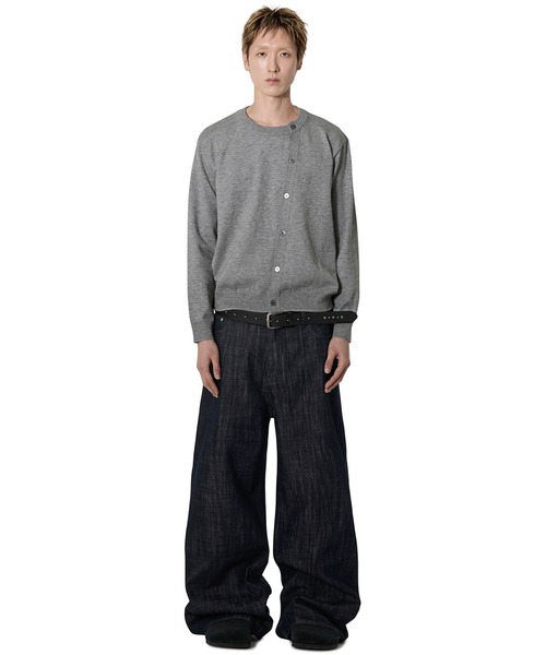Openyard（オープンヤード）の「『Openyard/オープンヤード』WRAP BUTTON CARDIGAN/ラップボタンカーディガン（カーディガン/ボレロ・メンズ・ブラック/グレー/レッド・M/L）」の10枚目の写真
