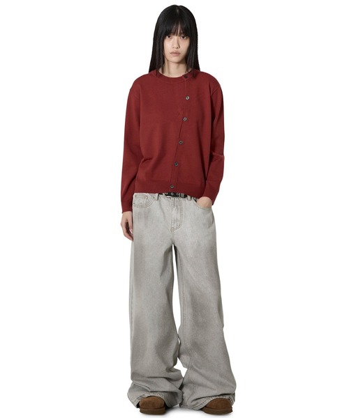 Openyard（オープンヤード）の「『Openyard/オープンヤード』WRAP BUTTON CARDIGAN/ラップボタンカーディガン（カーディガン/ボレロ・メンズ・ブラック/グレー/レッド・M/L）」の7枚目の写真