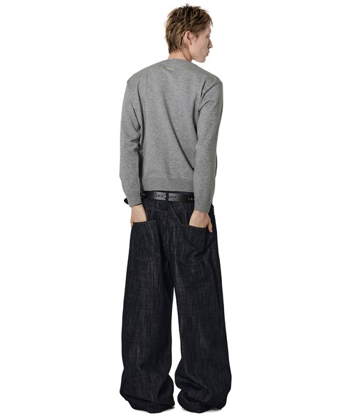 Openyard（オープンヤード）の「『Openyard/オープンヤード』WRAP BUTTON CARDIGAN/ラップボタンカーディガン（カーディガン/ボレロ・メンズ・ブラック/グレー/レッド・M/L）」の8枚目の写真
