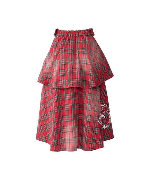 HYSTERIC GLAMOUR(ヒステリックグラマー)の「シャツレイヤードスカート(スカート・レディース・レッド系その他/ブルー系その他・FREE)」の4枚目の写真