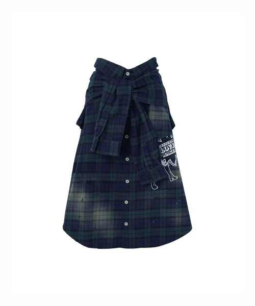 HYSTERIC GLAMOUR(ヒステリックグラマー)の「シャツレイヤードスカート(スカート・レディース・レッド系その他/ブルー系その他・FREE)」の9枚目の写真