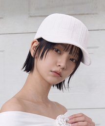 UNDERCONTROL STUDIO（アンダーコントロールスタジオ）の「リネンショートブリム夏軍帽女性ベルボーイキャップUNIFORM CAP / Bリネン / ホワイト（キャップ）」