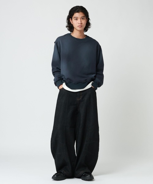 RAGEBLUE（レイジブルー）の「SPRAY PROCESSED COMPACT TERRY SWEATSHIRT/スプレー加工コンパクト裏毛スウェット（スウェット・メンズ・ブラック/グレー/ネイビー・MEDIUM/LARGE）」の4枚目の写真