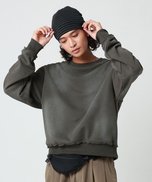 RAGEBLUE（レイジブルー）の「SPRAY PROCESSED COMPACT TERRY SWEATSHIRT/スプレー加工コンパクト裏毛スウェット（スウェット・メンズ・ブラック/グレー/ネイビー・MEDIUM/LARGE）」の5枚目の写真