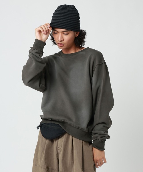 RAGEBLUE（レイジブルー）の「SPRAY PROCESSED COMPACT TERRY SWEATSHIRT/スプレー加工コンパクト裏毛スウェット（スウェット・メンズ・ブラック/グレー/ネイビー・MEDIUM/LARGE）」の6枚目の写真