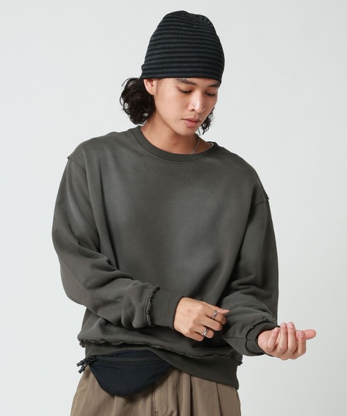 RAGEBLUE（レイジブルー）の「SPRAY PROCESSED COMPACT TERRY SWEATSHIRT/スプレー加工コンパクト裏毛スウェット（スウェット・メンズ・ブラック/グレー/ネイビー・MEDIUM/LARGE）」の22枚目の写真