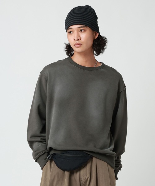 RAGEBLUE（レイジブルー）の「SPRAY PROCESSED COMPACT TERRY SWEATSHIRT/スプレー加工コンパクト裏毛スウェット（スウェット・メンズ・ブラック/グレー/ネイビー・MEDIUM/LARGE）」の12枚目の写真