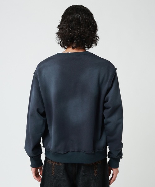 RAGEBLUE（レイジブルー）の「SPRAY PROCESSED COMPACT TERRY SWEATSHIRT/スプレー加工コンパクト裏毛スウェット（スウェット・メンズ・ブラック/グレー/ネイビー・MEDIUM/LARGE）」の14枚目の写真