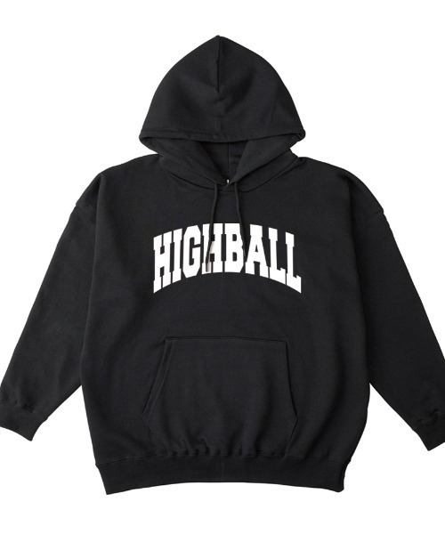 NOBOUND(ノーバウンド)の「NOBOUND(ノーバウンド) プルパーカー メンズ スウェット ビッグシルエット HIGHBALL ハイボール リカー お酒 ロゴ プリント プルオーバーパーカー フーディー スエット トップス レディース ユニセックス(パーカー・メンズ・ブラック/ダークブルー/ダークグリーン/ホワイト・L/XL/M)」の1枚目の写真