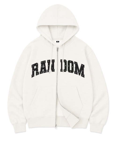 RANDOMOFF（ランダムオフ）の「RANDOM STUD ARCH 2WAYジップアップ（2色） [RLZH_0022]（パーカー・レディース・ブラック/ホワイト・MEDIUM/LARGE/SMALL/X-LARGE）」の4枚目の写真