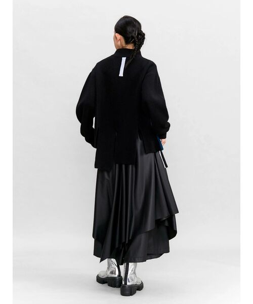 UN3D.(アンスリード)の「FAKE LEATHER ASYMME LAYERED PT / フェイクレザーアシメレイヤードパンツ(その他パンツ・レディース・ブラック/シルバー・38/36)」の6枚目の写真