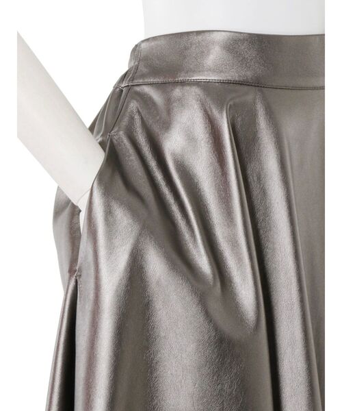 UN3D.(アンスリード)の「FAKE LEATHER ASYMME LAYERED PT / フェイクレザーアシメレイヤードパンツ(その他パンツ・レディース・ブラック/シルバー・38/36)」の15枚目の写真