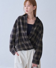 【WEB限定カラー】ロゴ刺繍チェックネルシャツ/2WAY