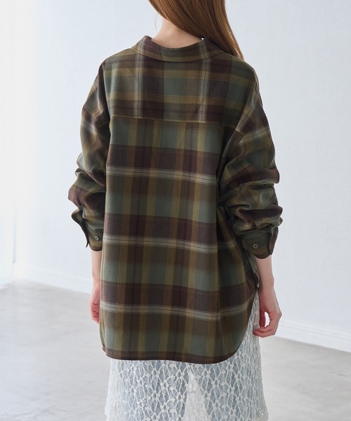 ROPE' PICNIC(ロペピクニック)の「【WEB限定カラー】ロゴ刺繍チェックネルシャツ/2WAY(シャツ/ブラウス・レディース・ネイビー/オフホワイト/サックスブルー/グリーン系その他/オレンジ系その他・FREE)」の18枚目の写真