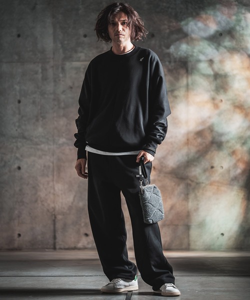 GLIMCLAP(グリムクラップ)の「mp15500-Bonded-Boa Sweat Wide-Straight Pants スウェットパンツ(212-055-gla-cg)(スウェットパンツ・メンズ・ブラック×グレー/グレー系その他/ミックスグレー/ブラック・S/L/M)」の10枚目の写真
