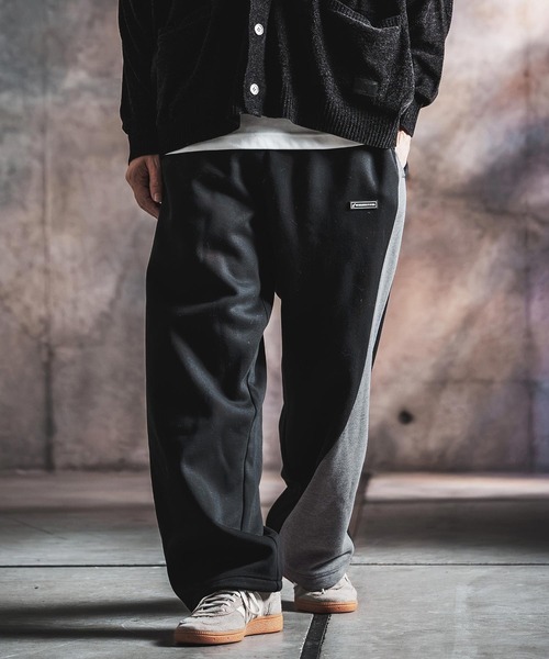 GLIMCLAP(グリムクラップ)の「mp15500-Bonded-Boa Sweat Wide-Straight Pants スウェットパンツ(212-055-gla-cg)(スウェットパンツ・メンズ・ブラック×グレー/グレー系その他/ミックスグレー/ブラック・S/L/M)」の11枚目の写真