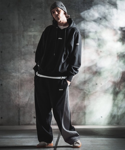 GLIMCLAP(グリムクラップ)の「mp15500-Bonded-Boa Sweat Wide-Straight Pants スウェットパンツ(212-055-gla-cg)(スウェットパンツ・メンズ・ブラック×グレー/グレー系その他/ミックスグレー/ブラック・S/L/M)」の15枚目の写真