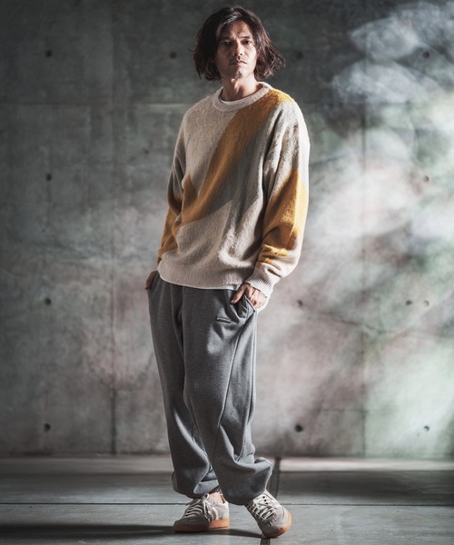 GLIMCLAP(グリムクラップ)の「mp15500-Bonded-Boa Sweat Wide-Straight Pants スウェットパンツ(212-055-gla-cg)(スウェットパンツ・メンズ・ブラック×グレー/グレー系その他/ミックスグレー/ブラック・S/L/M)」の20枚目の写真