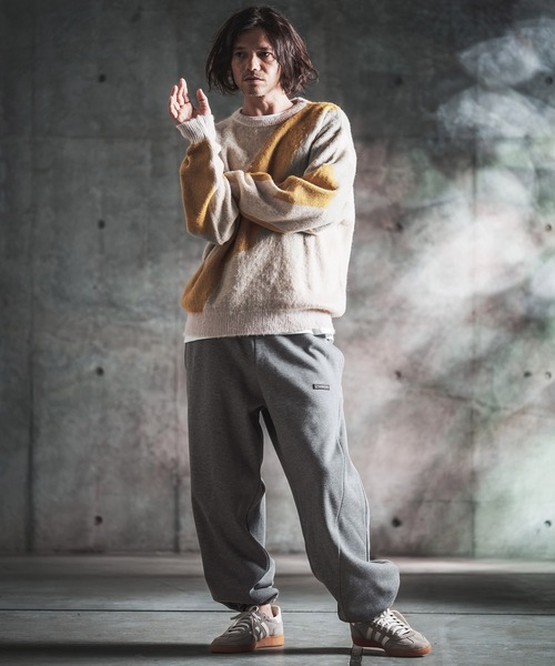 GLIMCLAP(グリムクラップ)の「mp15500-Bonded-Boa Sweat Wide-Straight Pants スウェットパンツ(212-055-gla-cg)(スウェットパンツ・メンズ・ブラック×グレー/グレー系その他/ミックスグレー/ブラック・S/L/M)」の21枚目の写真