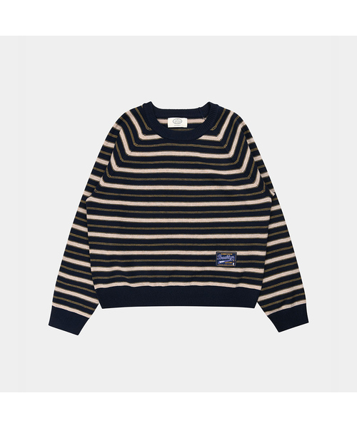 PIGMENT(ピグメント)の「3度段ラウンドラベルニット (ZYSW260625)(ニット/セーター・レディース・ワイン/グリーン/ブラウン・FREE)」の1枚目の写真