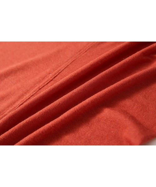 tageechita(タジチタ)の「【tageechita】フリルネック カシミヤ混シアーカットソー(Tシャツ/カットソー・レディース・レッド/ブラウン・L/M/S)」の7枚目の写真