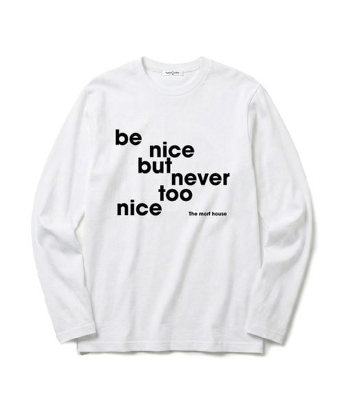 THEMORFHOUSE(ザモーフハウス)の「BE NICE プリント スタンダードフィット ロングスリーブ アイボリー(Tシャツ/カットソー・レディース・その他・MEDIUM/LARGE)」の4枚目の写真
