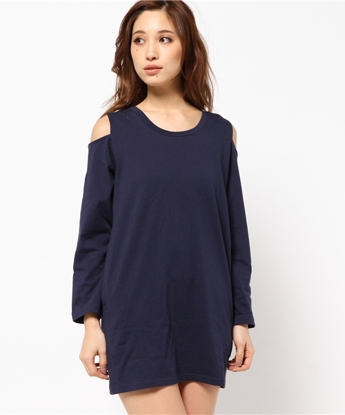 SLY（スライ）の「OPEN SHOULDER CUT OP（ワンピース・レディース・マルチ/ライトブルー/ホワイト/ネイビー・2/1）」の9枚目の写真