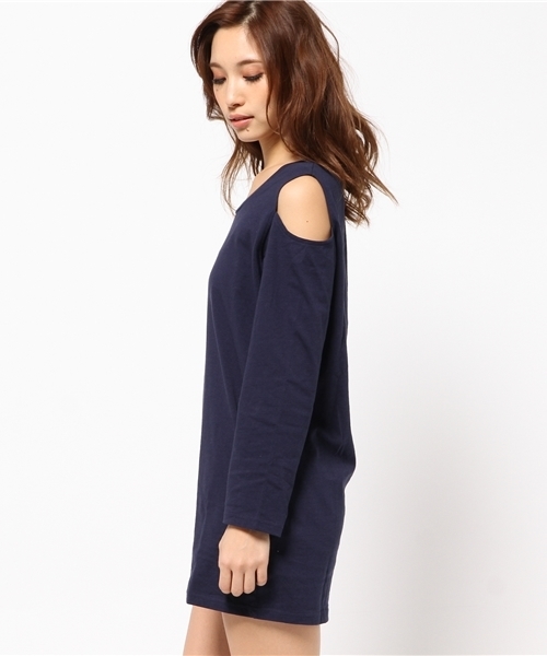 SLY（スライ）の「OPEN SHOULDER CUT OP（ワンピース・レディース・マルチ/ライトブルー/ホワイト/ネイビー・2/1）」の10枚目の写真